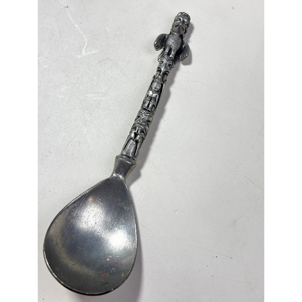 Vintage Boma Canada Pewter Totem Pole Thunderbird Souvenir Spoon Collectible